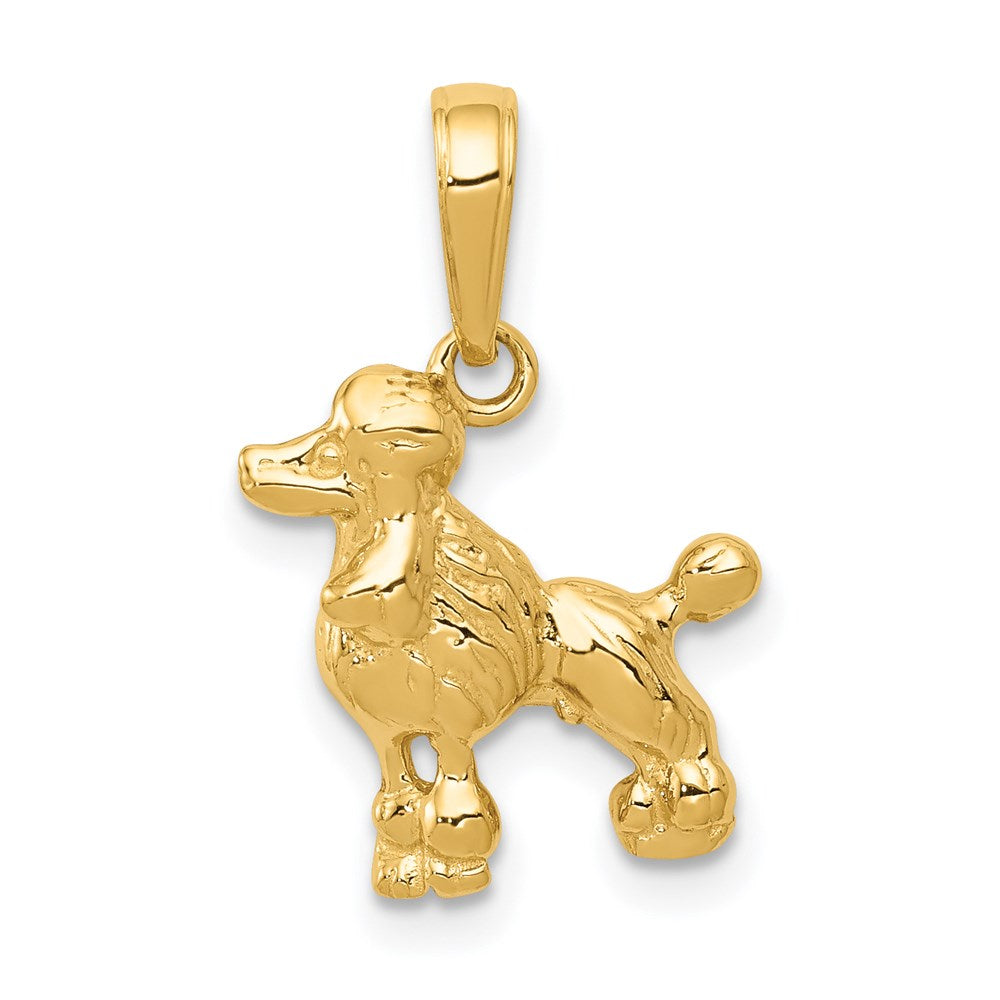 14K Gelbgold Poodle Hund Anhänger