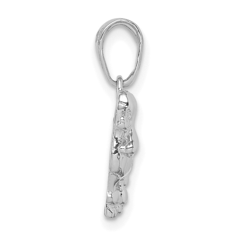 14K Weißgold Poodle Hund Anhänger