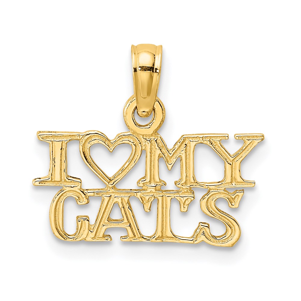 14K Gelbgold I Herz My Cats Charm