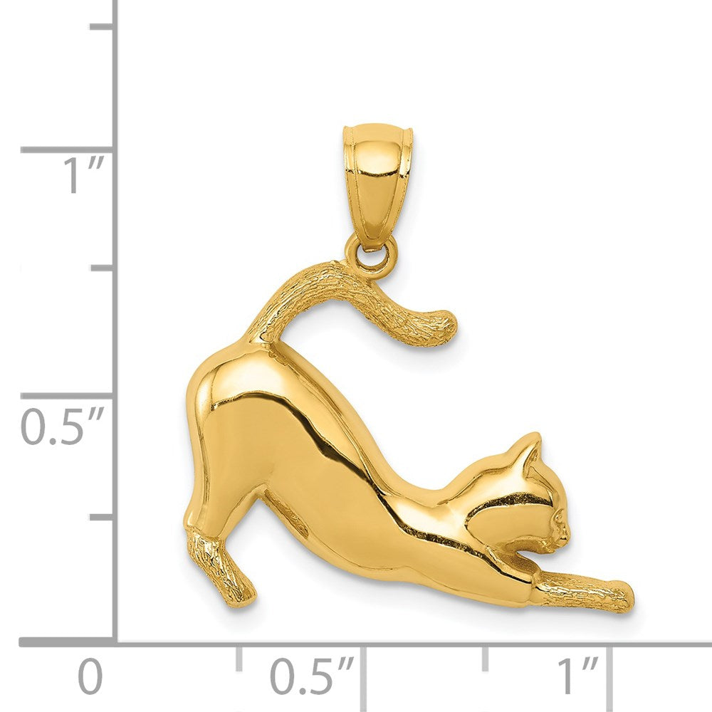 14K Gelbgold Anhänger „Sich streckende Katze“