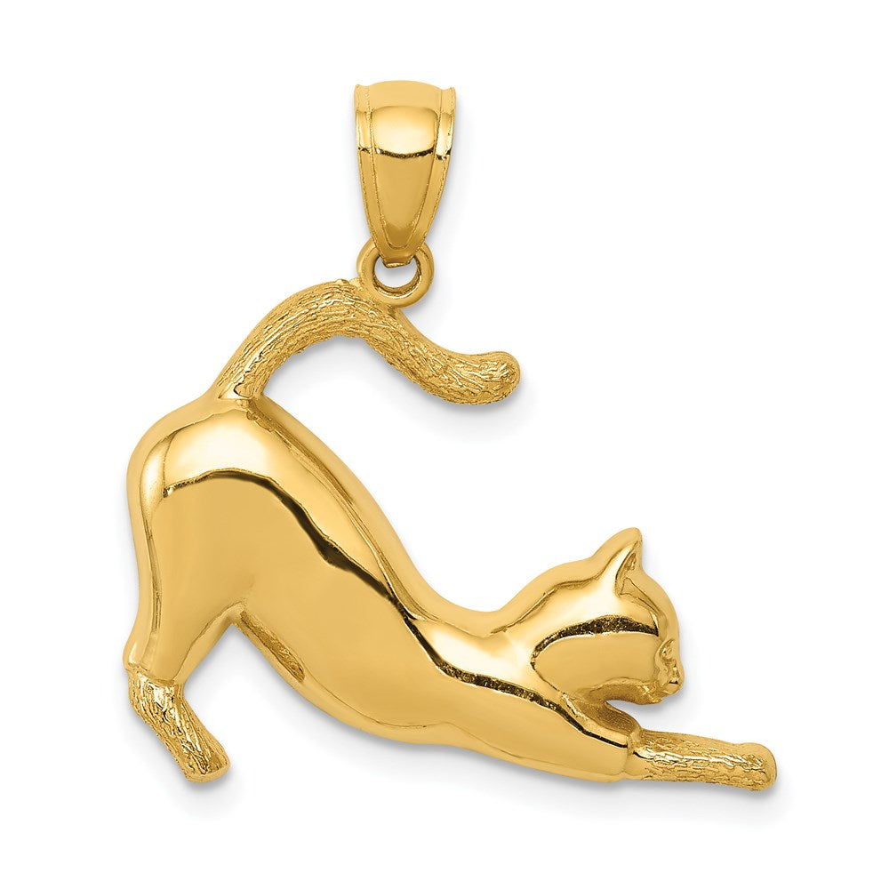 14K Gelbgold Anhänger „Sich streckende Katze“