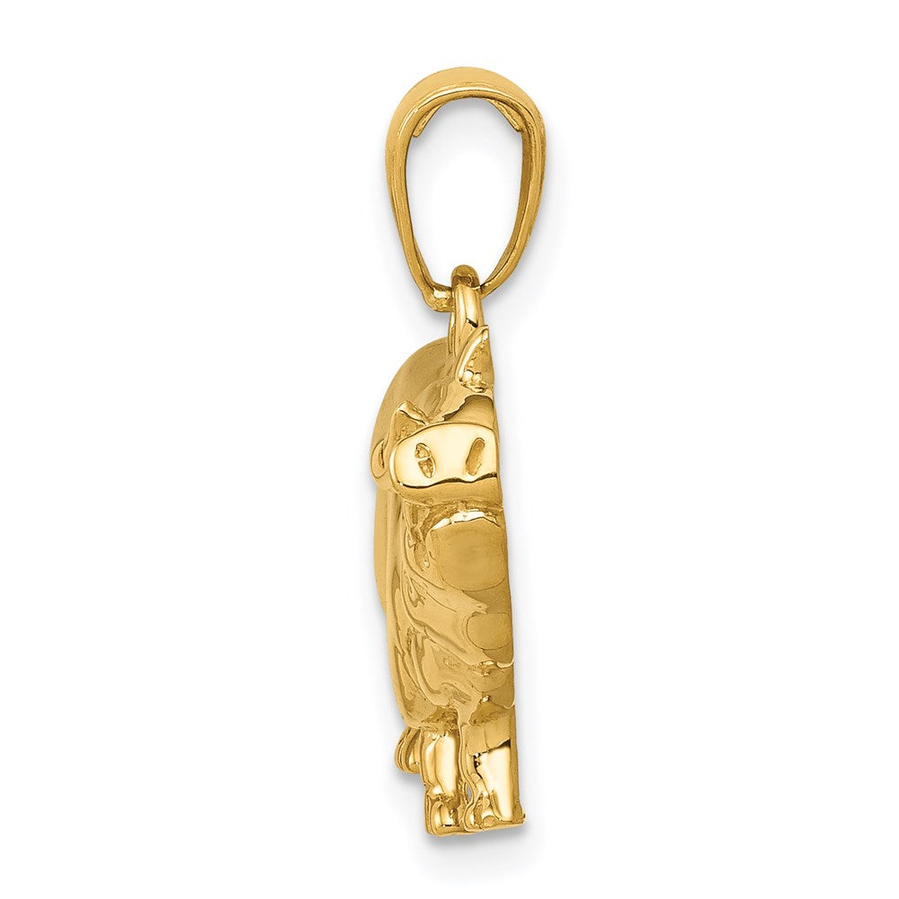 14K Gelbgold Ferkel-Anhänger (Pot Belly Pig)** Falls eine reine deutsche Bezeichnung bevorzugt wird: **14K Gelbgold Anhänger „Dickbauchschwein“