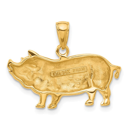 14K Gelbgold Ferkel-Anhänger (Pot Belly Pig)** Falls eine reine deutsche Bezeichnung bevorzugt wird: **14K Gelbgold Anhänger „Dickbauchschwein“