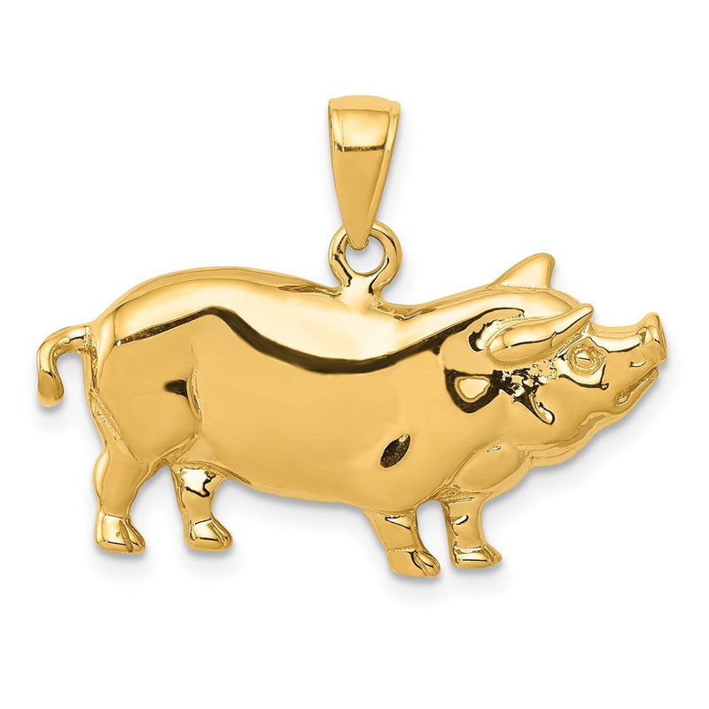 14K Gelbgold Ferkel-Anhänger (Pot Belly Pig)** Falls eine reine deutsche Bezeichnung bevorzugt wird: **14K Gelbgold Anhänger „Dickbauchschwein“