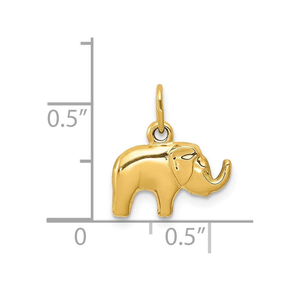 14K Gelbgold Elefant Charm
