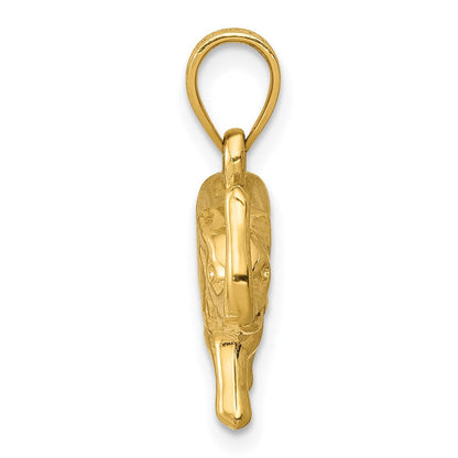 14K Gelbgold 3-d Elefant Anhänger