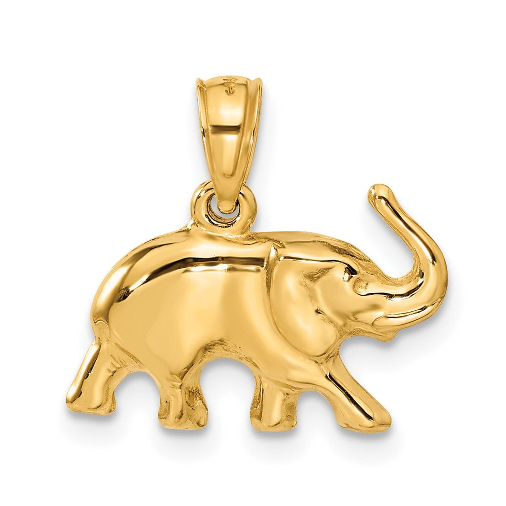 14K Gelbgold 3-d Elefant Anhänger