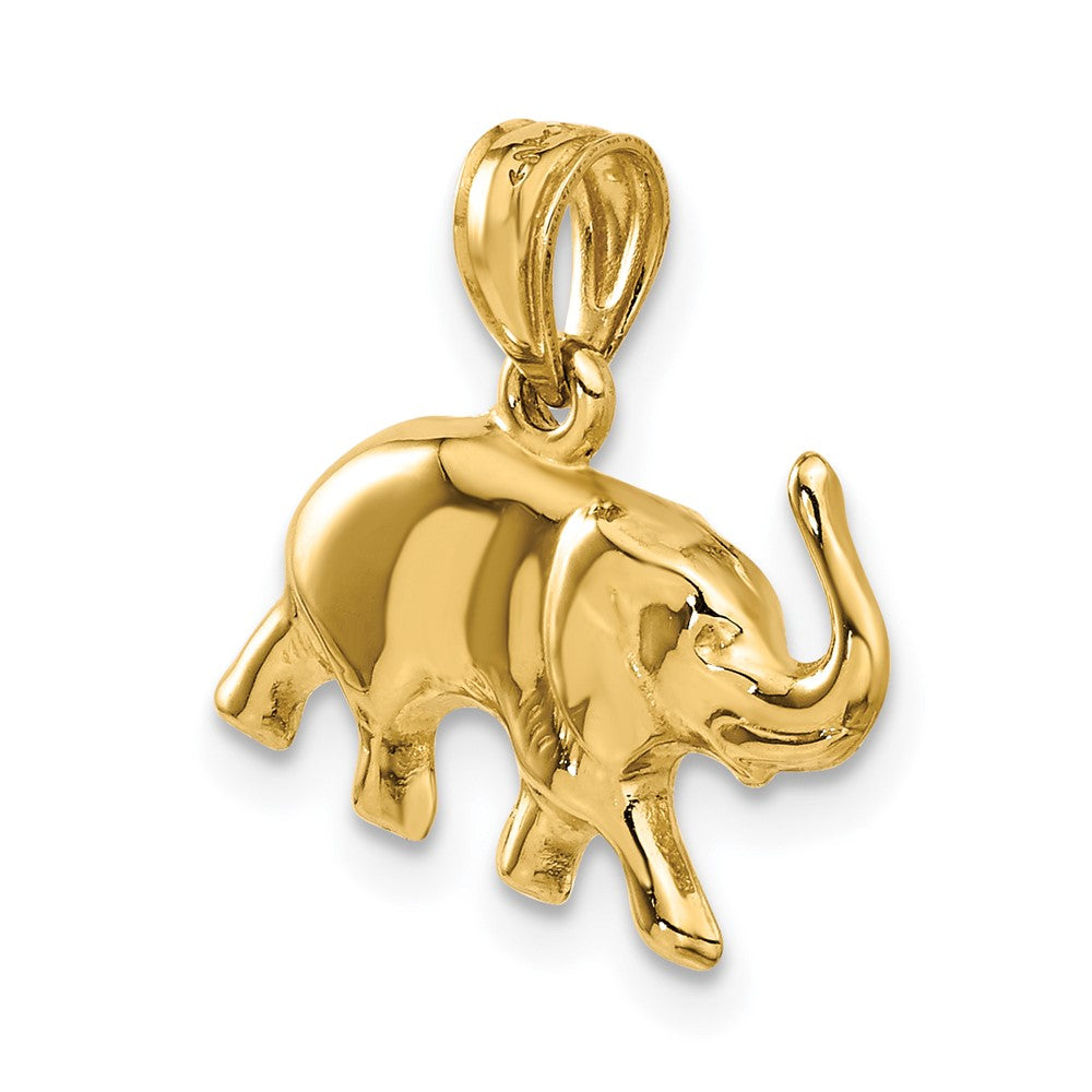 14K Gelbgold 3-d Elefant Anhänger