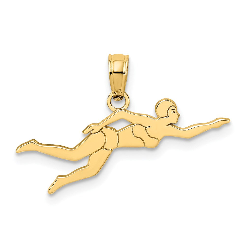 14K Gelbgold Female Swimmer Charm