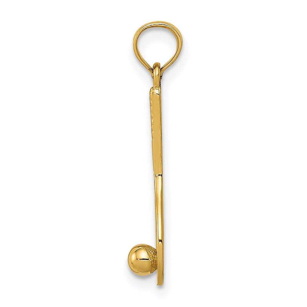 14K Gelbgold Tennis Schläger und Kugel Charm