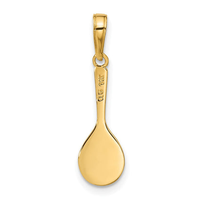 14K Gelbgold Tennis Schläger und Kugel Charm