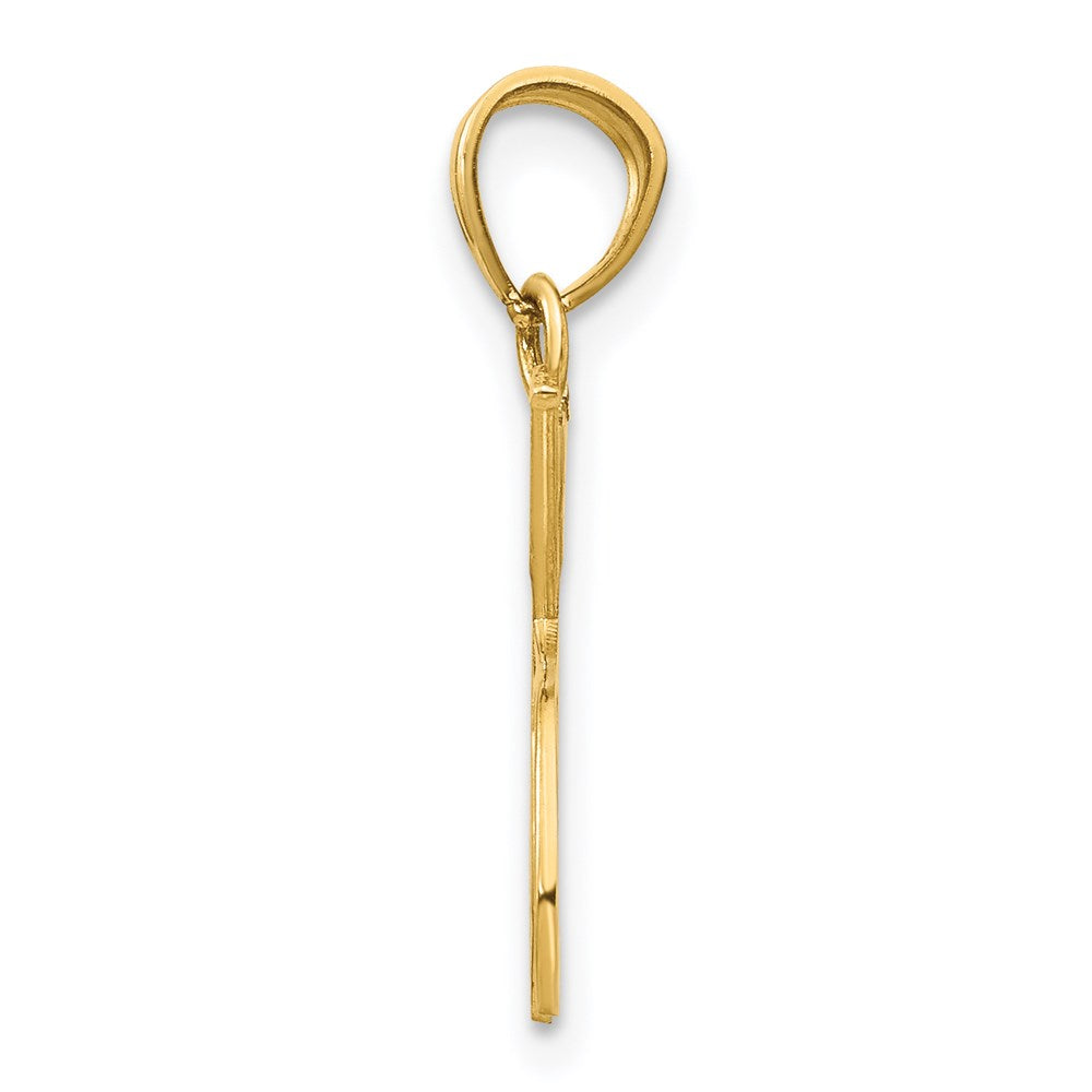 14K Gelbgold Doppelt Tennis Schläger Charm