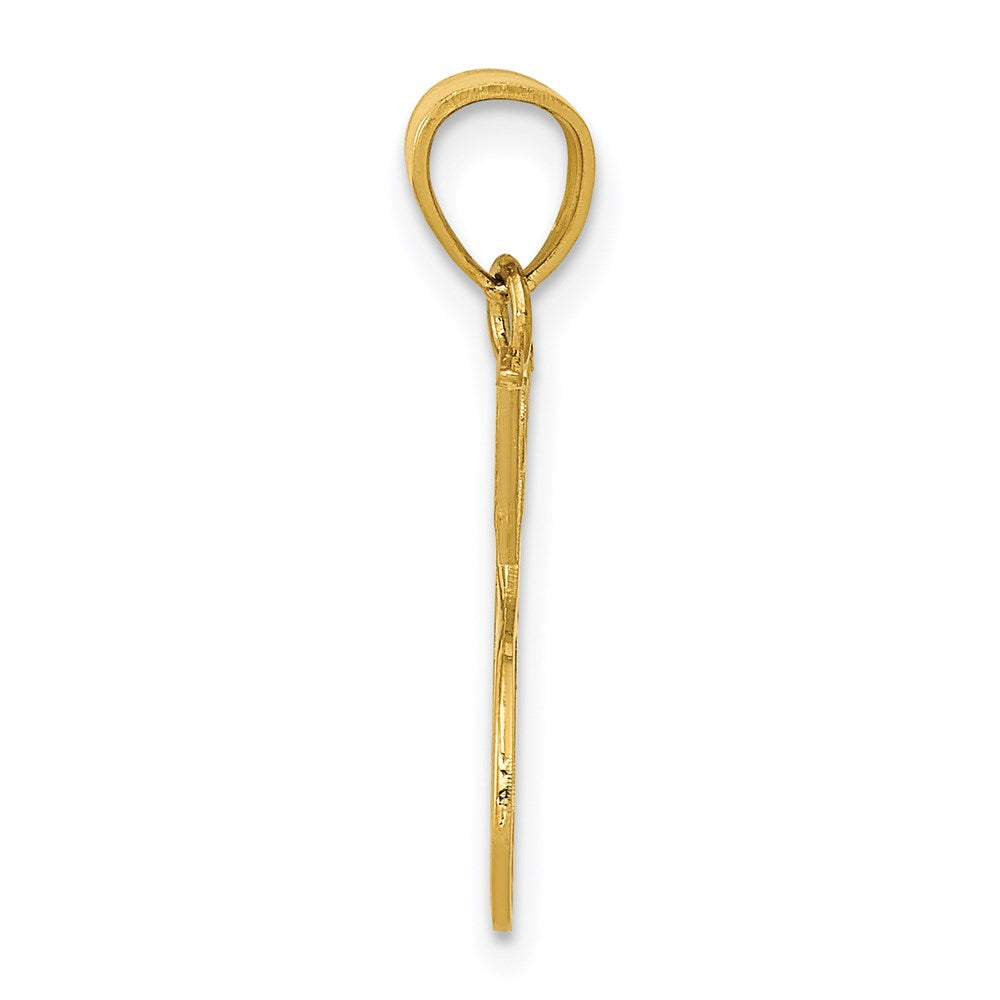 14K Gelbgold Doppelt Tennis Schläger Charm