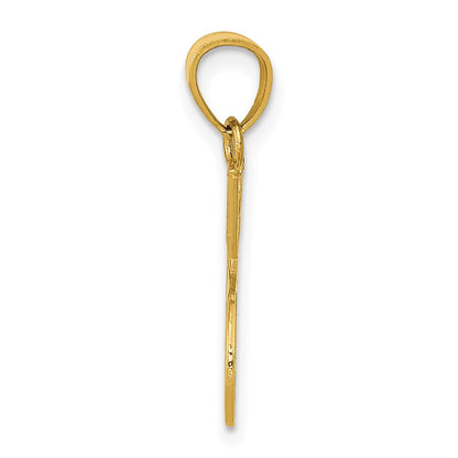 14K Gelbgold Doppelt Tennis Schläger Charm