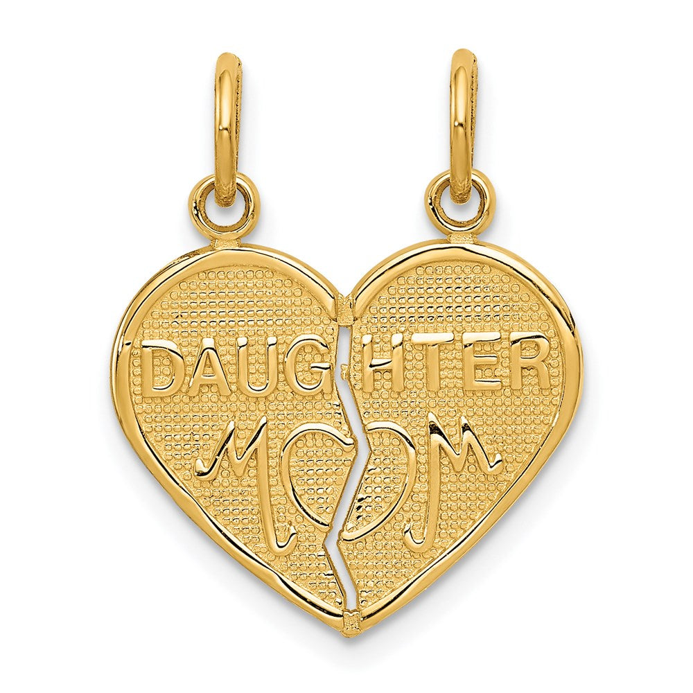 14K Gelbgold MUTTER-TOCHTER Trennbarer Charm