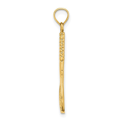 14K Gelbgold 3-d Tennis Schläger Charm