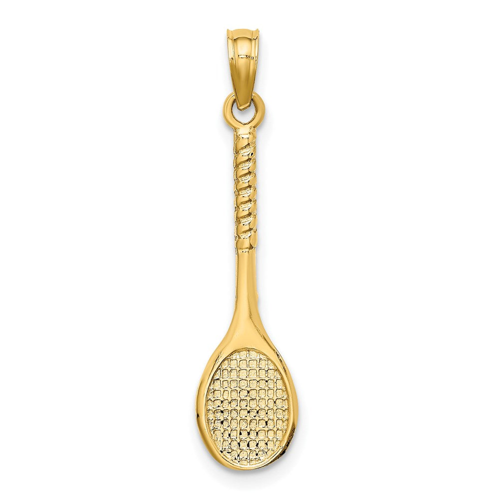 14K Gelbgold 3-d Tennis Schläger Charm