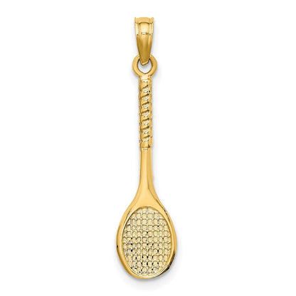 14K Gelbgold 3-d Tennis Schläger Charm