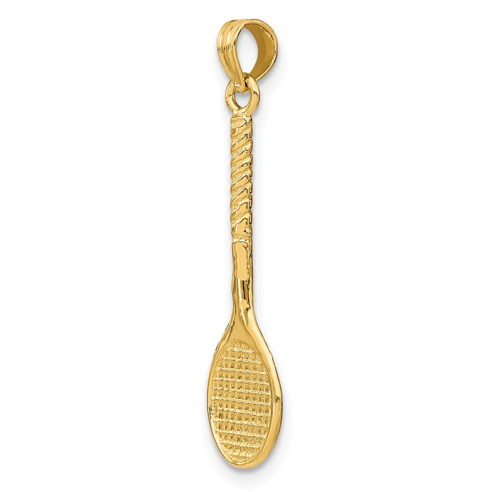 14K Gelbgold 3-d Tennis Schläger Charm