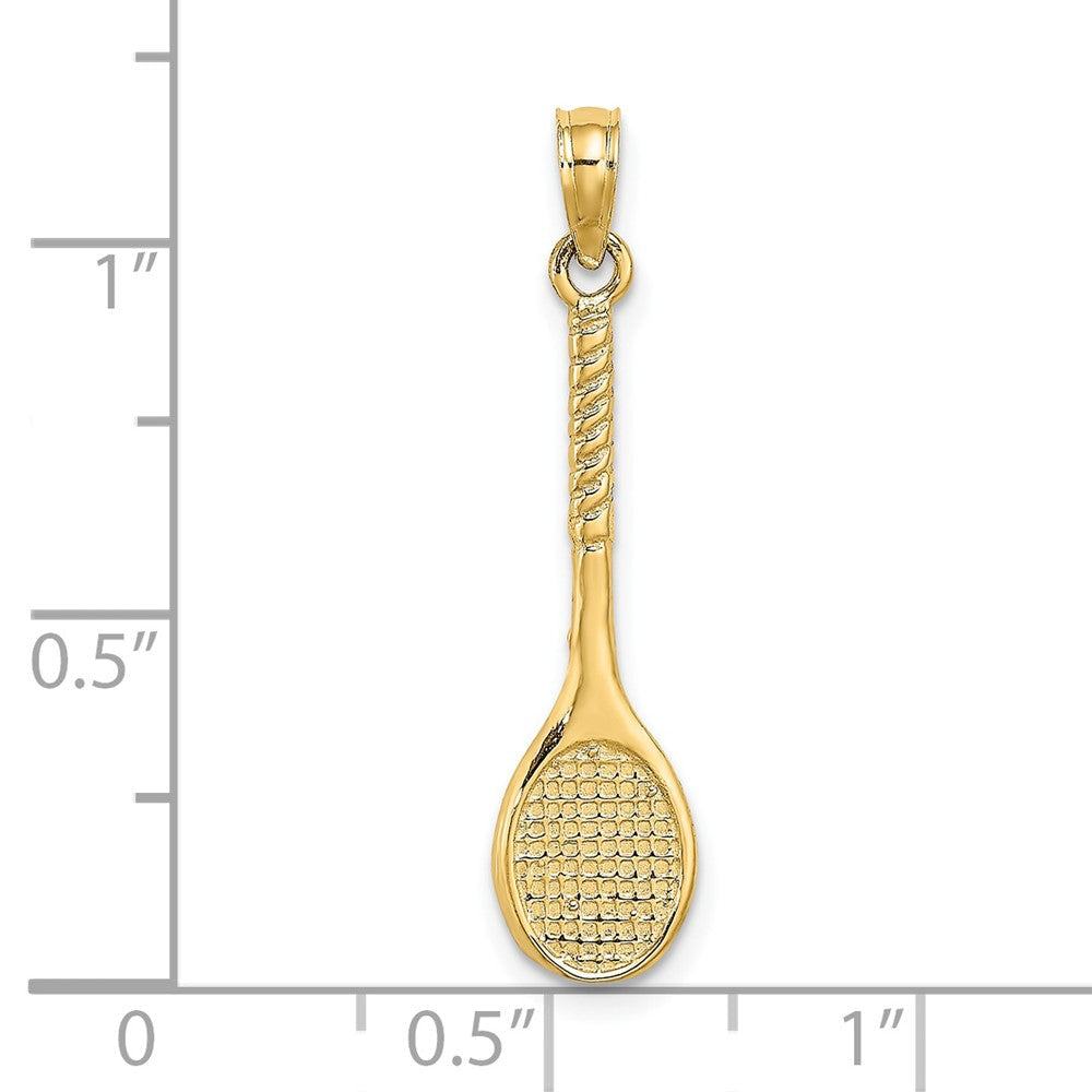14K Gelbgold 3-d Tennis Schläger Charm