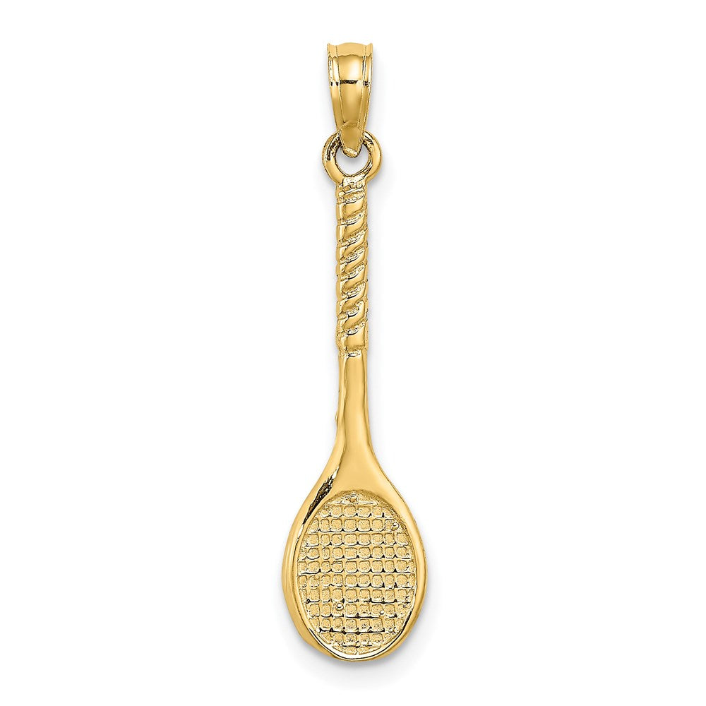 14K Gelbgold 3-d Tennis Schläger Charm