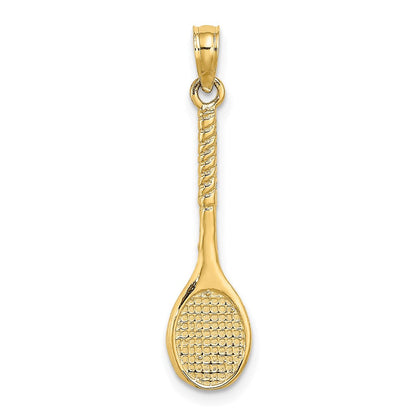 14K Gelbgold 3-d Tennis Schläger Charm