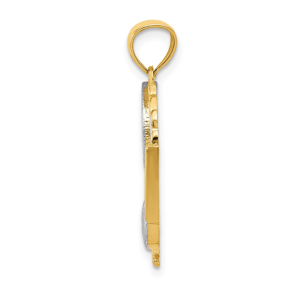14K Gelb- & Rhodiumgold Gelb mit Rhodium Tennis-Anhänger