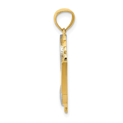 14K Gelb- & Rhodiumgold Gelb mit Rhodium Tennis-Anhänger