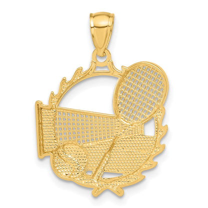 14K Gelb- & Rhodiumgold Gelb mit Rhodium Tennis-Anhänger