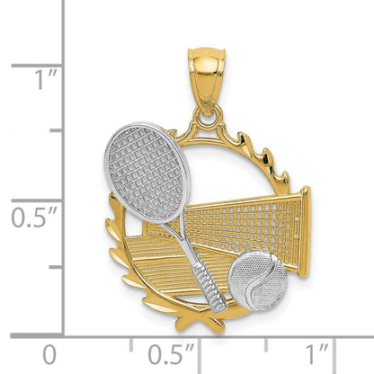 14K Gelb- & Rhodiumgold Gelb mit Rhodium Tennis-Anhänger