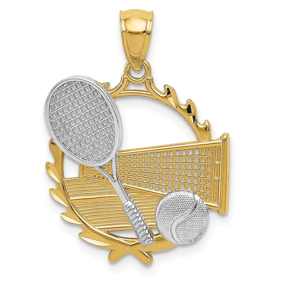 14K Gelb- & Rhodiumgold Gelb mit Rhodium Tennis-Anhänger