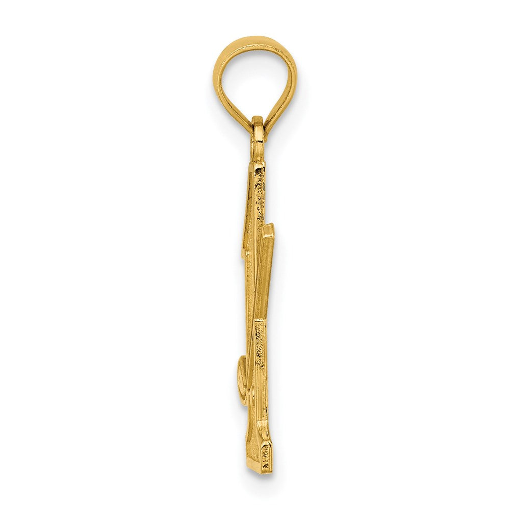 14K Gelbgold Golf Club und Kugel auf #1 Charm