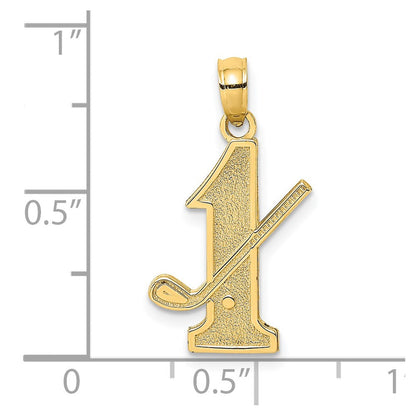 14K Gelbgold Golf Club und Kugel auf #1 Charm