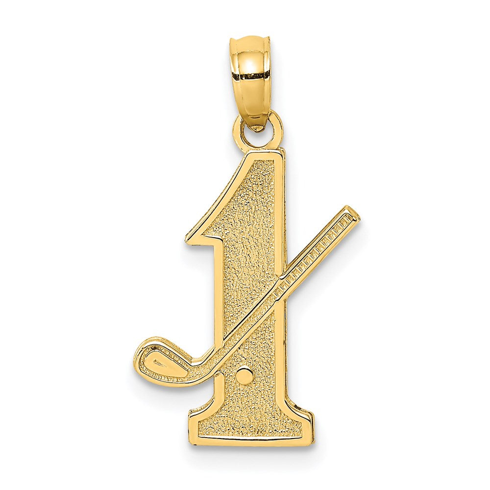 14K Gelbgold Golf Club und Kugel auf #1 Charm