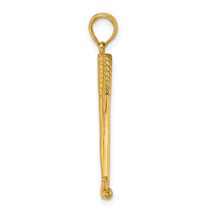 14K Gelbgold 3-d Doppelt Golf Clubs mit Kugel Charm