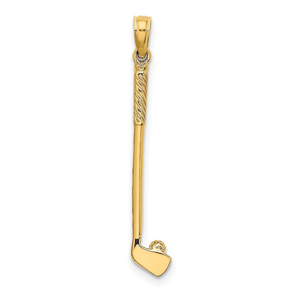 14K Gelbgold 3-d Einfach Golf Club mit Kugel Charm