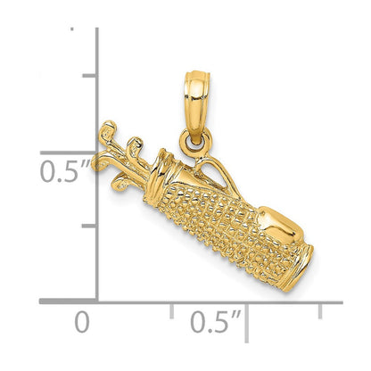 14K Gelbgold Golftaschen-Charm