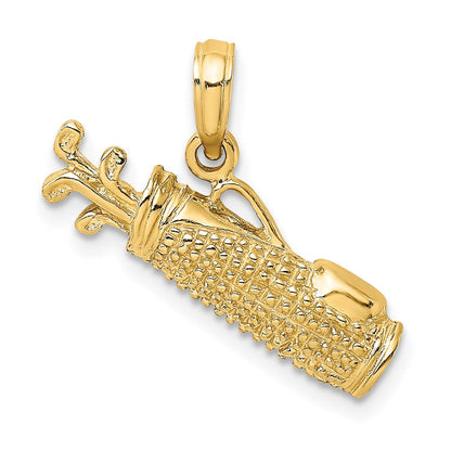 14K Gelbgold Golftaschen-Charm