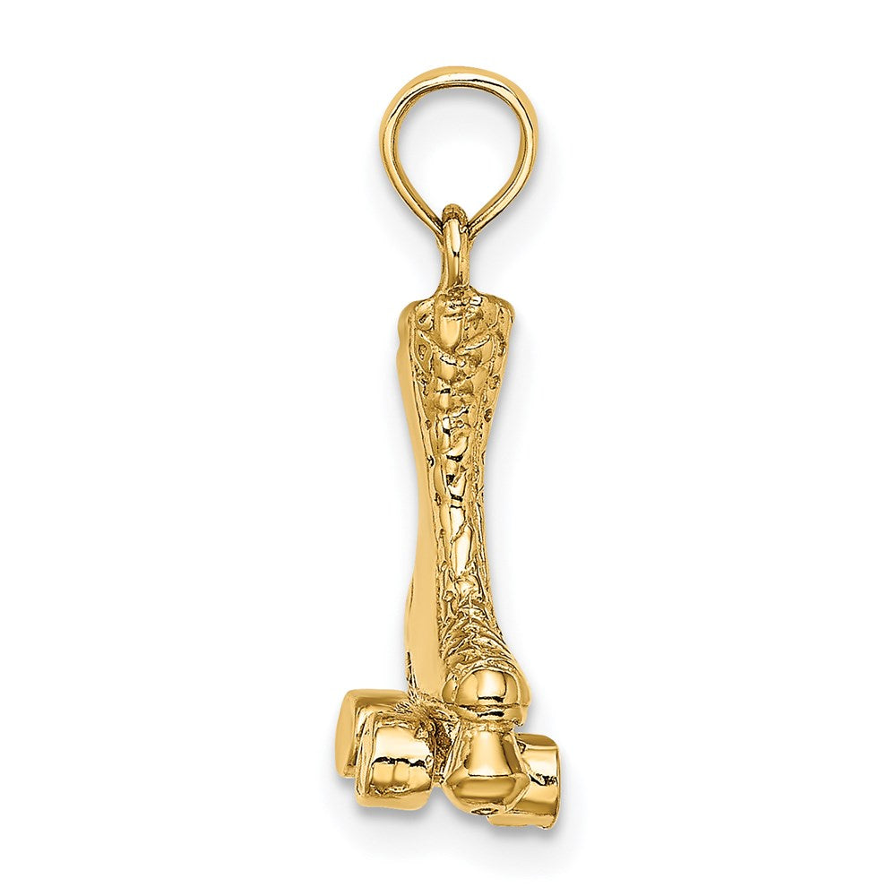 14K Gelbgold 3-D Rollschuh-Charm