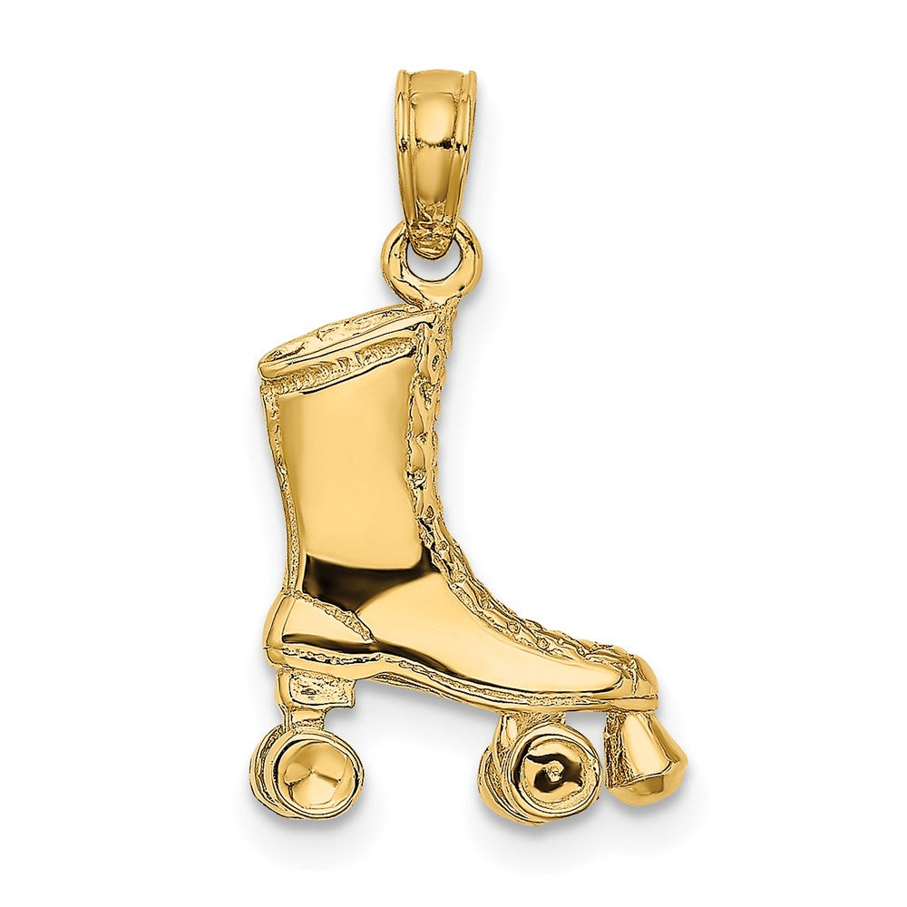 14K Gelbgold 3-D Rollschuh-Charm