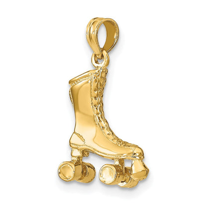 14K Gelbgold 3-D Rollschuh-Charm