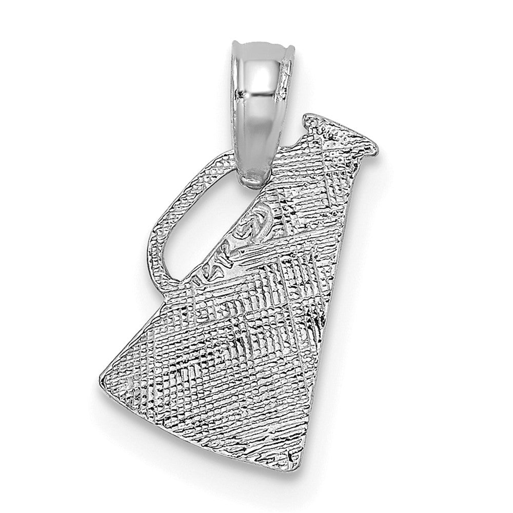 14K Weißgold Megaphone mit Handle Anhänger