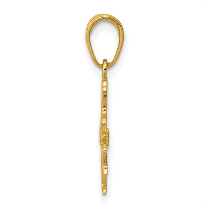 14K Gelbgold Cheerleader mit Pom-poms Anhänger