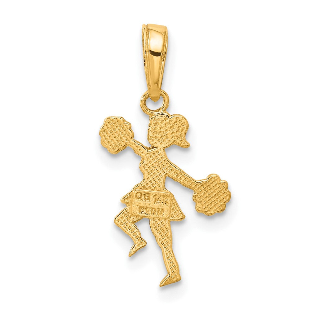 14K Gelbgold Cheerleader mit Pom-poms Anhänger