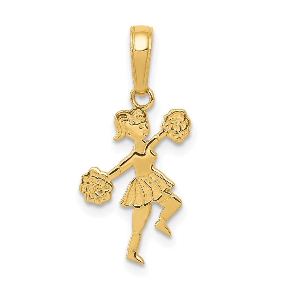 14K Gelbgold Cheerleader mit Pom-poms Anhänger