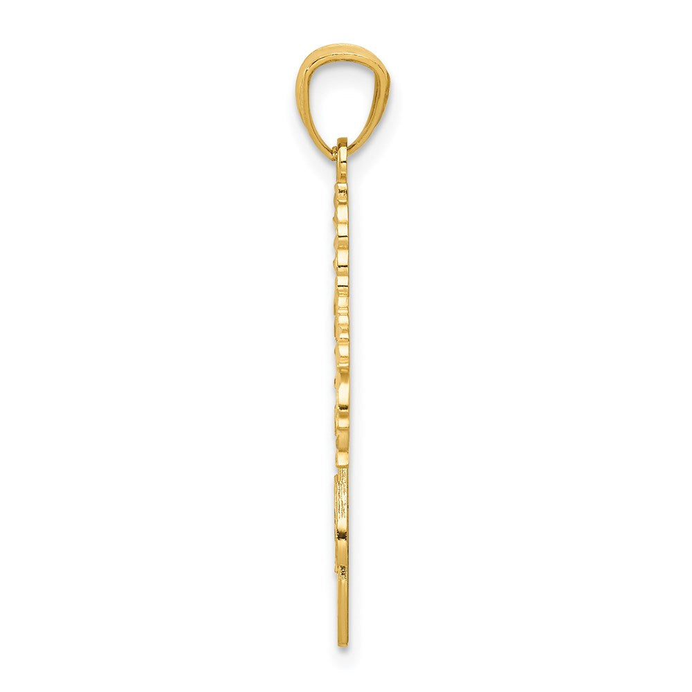 14K Gelbgold Diamantiert Cheerleader Charm