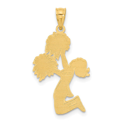 14K Gelbgold Diamantiert Cheerleader Charm