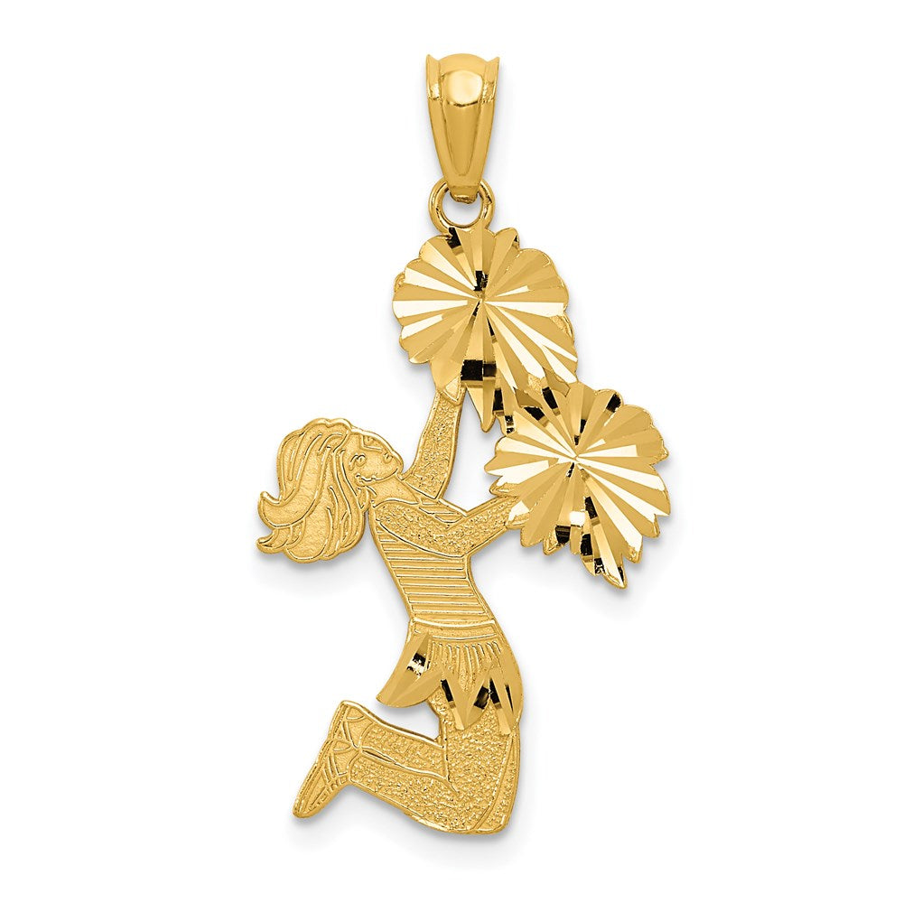 14K Gelbgold Diamantiert Cheerleader Charm