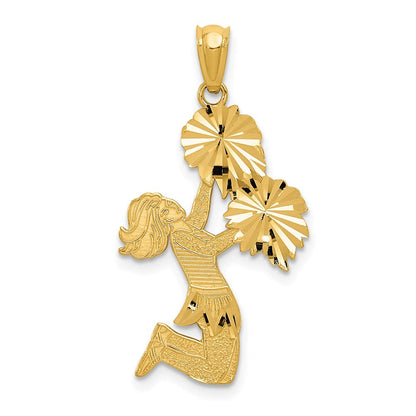 14K Gelbgold Diamantiert Cheerleader Charm