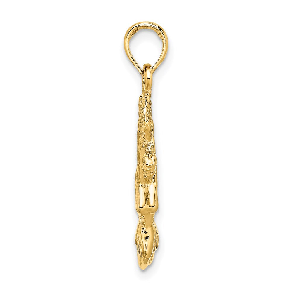 14K Gelbgold 3-D Charm „Springende Cheerleaderin“